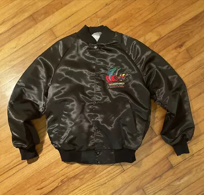 Vintage Gator Nationals Jacket USA West Ark Black Satin 90s Racing • $49