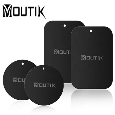 4Pcs Metal Plate Disc Magnetic Car Phone Holder Replacement Magnet Sticker Black • £2.93