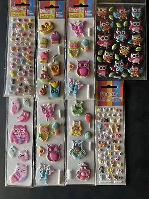 LOT Of  8 SUPER CUTE Packs Of PUFFY Stickers • $10