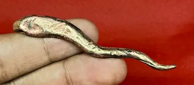 Fabulous Rare Ancient Bronze Roman Snake Serpent Amulet Pendant 500 Ad - 900 Ad • $5.50