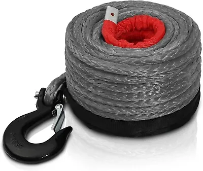 3/8  X 100ft Synthetic Winch Rope Dyneema 12 Strand Winch Cable Car Tow Recovery • $65.99