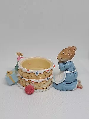 Vintage Hallmark Marjolein Bastin Vera The Mouse Birthday Cake Tea Light Holder • $10