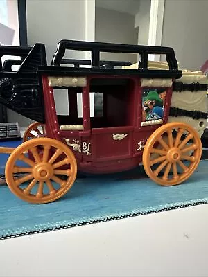 Vintage Fisher Price Imaginext Western Cowboy Cannonball Stage Coach Brown • $35