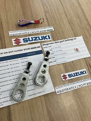 Suzuki PE250 PE400 RM250 RM500 Chain Tension Adjusters X 2 61410-40600 Inc Bolt • $117.14