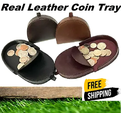 Leather Coin Tray Women Wallet Men's  Change Purse Handy Pocket Fit Pocket Gents • £7.07