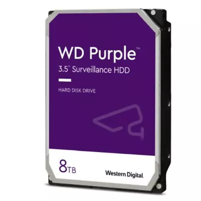 WD 8TB HDD 3.5 Inch SATA3 Purple Surveillance Hard Drive 256MB Cache - OEM • £196.43