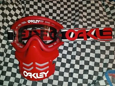  Vintage Oakley O  Goggles / Mask  Motocross Mx Ama  Red/black Guard U.S.  • $375