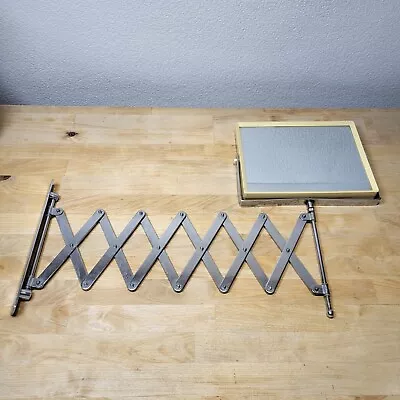 Mid Century Vintage Accordion Wall Mount Pivoting Make Up Vanity Mirror Scissor • $39.71