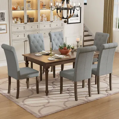 Modern Kitchen Dining Chairs Set Of 2/4/6 Fabric Armless Chair W/High Back Beige • $257.99