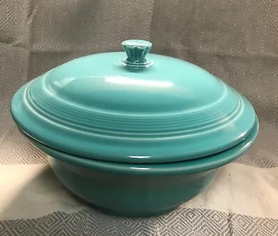 Vintage 80s Fiesta Ware Covered Casserole Dish With Lid Sea Mist Green • $49.99