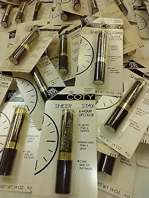 Vtg Coty Sheer To Stay 6-Hour Lipcolor NOS *YOU CHOOSE 11 Shades- Freshest Peach • $19.99