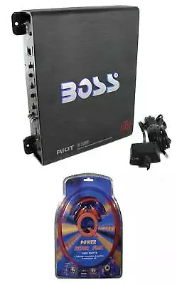 BOSS AUDIO Riot R1100M Mono Car Amp Amplifier Plus Sub Bass Remote + Wiring Kit • $98.99