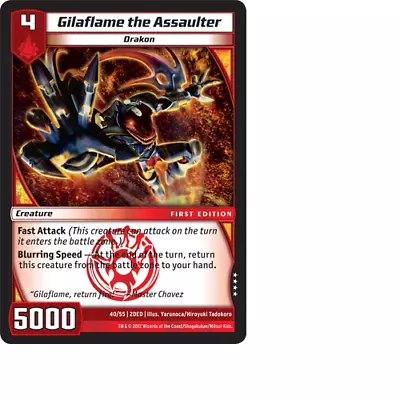 Kaijudo X1 GILAFLAME THE ASSAULTER Very Rare #40/55 2DED The Dojo Edition 2012 • $1.04