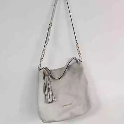 Michael Kors Weston White Leather Crossbody Shoulder Bucket Hobo Bag • $24