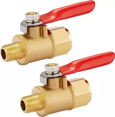 2Pcs Mini Ball Valve Shut Off Switch Heavyduty Brass 1/8  Male X 1/8  Npt Femal • $16.49