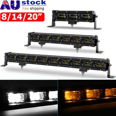 8/14/20 Inch LED Light Bar Driving Fog Slim Offroad SUV Truck 6D Amber DRL Mode • $46.54