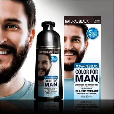 Men's Beard Blackening Shampoo Instant Dye Black Mustache Hair Color • $15.16