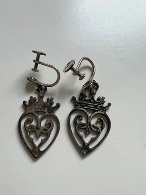 £15.87 • Buy Vintage Silver Iona Dangle Drop Earrings John Hart 1960s