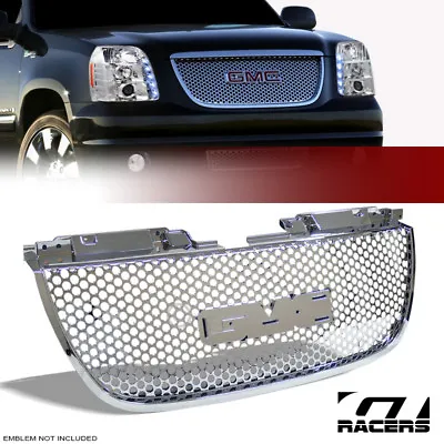 $99 • Buy For 2007-2014 GMC Yukon Denali Chrome Round Hole Mesh Front Bumper Grill Grille
