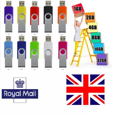 UK ♚ 5X/10X/20X (1MB-512MB)(1GB-32GB) USB Flash Memory Stick Thumb Pen Drive Lot • £8.50