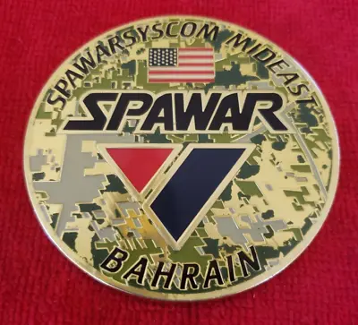 Us Naval Army Spawarsyscom Mideast Bahrain Coin Usmc Army Navy Air Force • $25