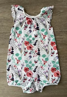 Next Baby Girl Flower Pattern Romper Suit Excellent Condition 9-12mth • £6