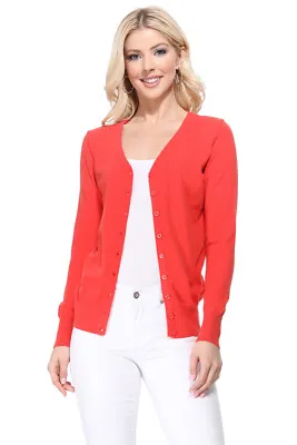 $21.96 • Buy YEMAK Women's Long Sleeve V-Neck Button-Down Soft Knit Cardigan Sweater MK5178