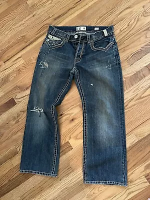 MEK New Mexico Jeans Distressed 34x34 Measure 28”  Blue Washout Pants • $16.03