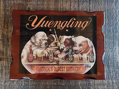 Vintage Yuengling Brewery Advertising Clock - Works - Dogs Drinking Beer - Wood • $29.99