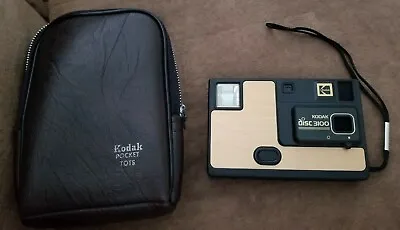 1980s Vintage KODAK DISC 3100 CAMERA W/ Kodak Pocket Tote Zippered Carrying Case • £22.57