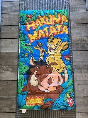 Vintage 90s Disney The Lion King Simba Pumba Hakuna Matata Sleeping Bag RARE • $50.87