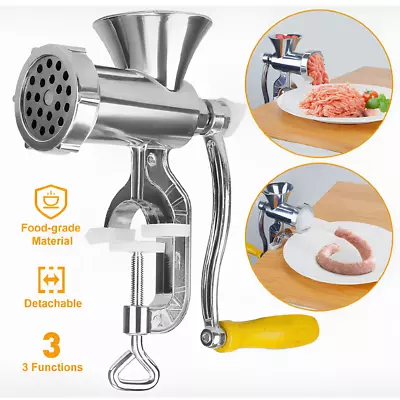 Hand Manual Meat Grinder Mincer Stuffer Meat Grinding Kit Sausage Filler Maker • $22.99