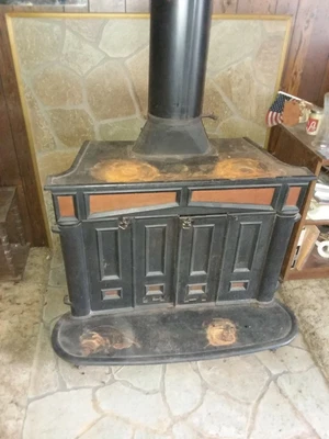 $1000 • Buy Franklin Wood Burning Stove Fireplace Cast Iron  70s