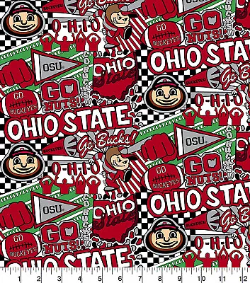 Ohio State Osu Cotton Fabic Fq 18  X 22  • $7