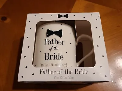 Father Of The Bride Cup Mug Jewel Bow Tie Polka Dot Wedding Gift • £9.99