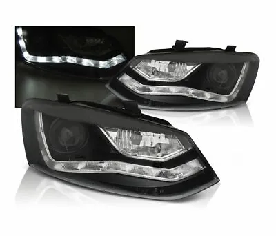 Headlights For VW POLO 6R 2009 2010 2011 2012 2013 2014 Daylight Black LHD • $400.69