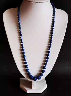 Vintage Lapis Lazuli Graduated Beads Long Necklace • $100.28