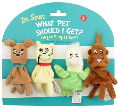 Dr Seuss What Pet Should I Get? 4 Piece Finger Puppet Set By Manhattan Toy Rare • $29.95