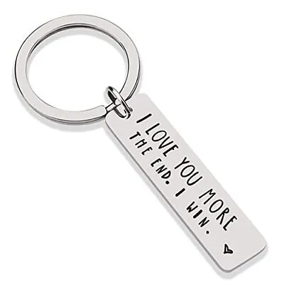 I Love You More The End I Win Couple Keychain For Boyfriend Girlfriend Gifts • $11.29