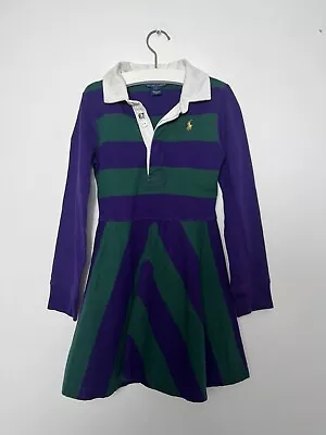 £14.90 • Buy Ralph Lauren Polo Girls Cotton Dress Rugby Collar Size 6 Years Fits 3/4/5 Years