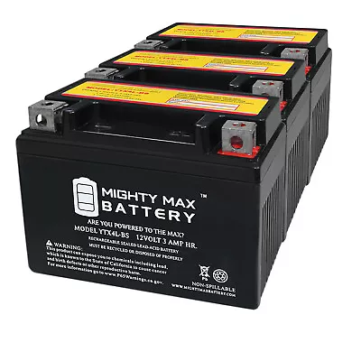 Mighty Max YTX4L-BS Battery For ATV Quad Dirt/Pit Bike 50/70/110/125 CC - 3 Pack • $49.99