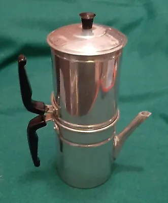 Vintage Italian Aluminum Coffee Pot Espresso Maker Flip Drip Small Complete • $19.95