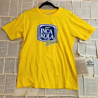 Inca Kola La Bebida Del Peru T Shirt Yellow Size S/M Vintage Import Beer • $19.88