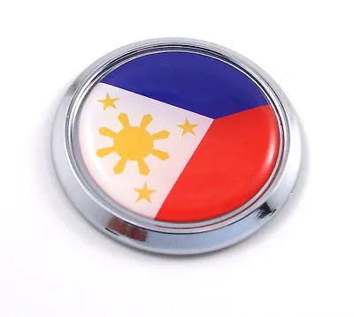 $8.99 • Buy Philippine Philippines Decal Flag Car Chrome Round Emblem Bike Sticker