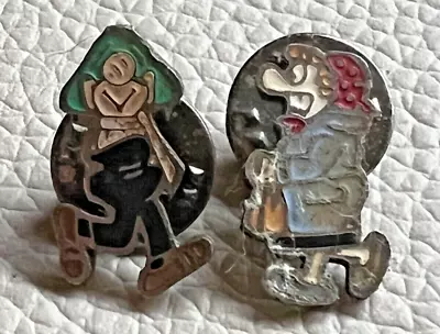 ANDY CAPP & FLO ENAMEL VINTAGE Pin Badge Lapel Brooch • $12.33