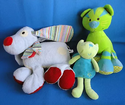 3 X Soft Toys BUNDLE KITTY CAT MAMAS & PAPAS PUPPY DOG BABY ACTIVITY JELLYCAT • £12.99