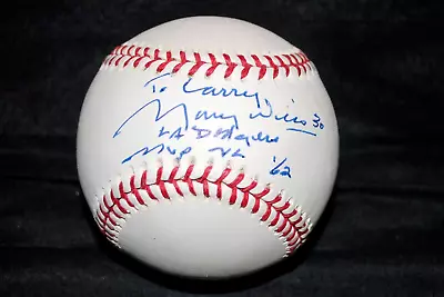 Maury Wills Signed Baseball Omlb Inscriptions  Calling All Larry's  Dodgers • $39
