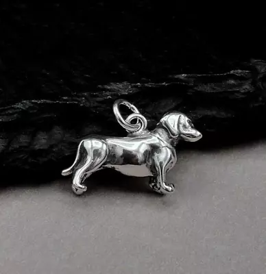 925 Sterling Silver Dachshund Charm - Wiener Dog Charm - Doxen Charm Gift • $17.95