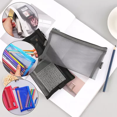 1PC Mesh Zipper Stationery Pencil Case Pouch Travel Cosmetic Makeup Storage Bag  • $1.44