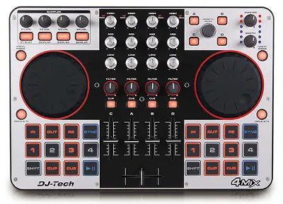 DJ-Tech 4 MIX Integrated Sound Card 4 Deck Control & Virtual DJ LE Software NEW • $329